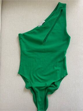 Zara Green One-Shoulder Bodysuit